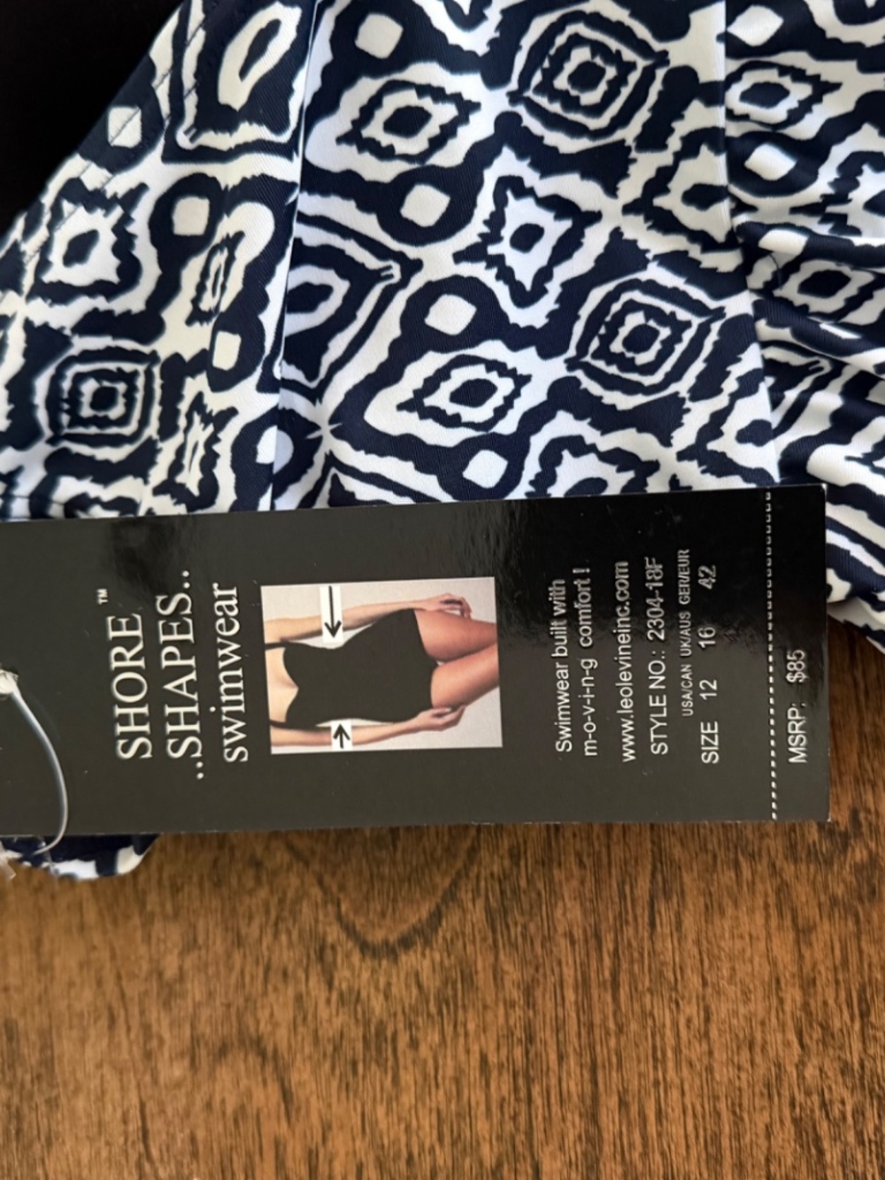 Bathing suit / swim suit. NWT. Blue and white shaping. Size 12 - Picture 5 of 7